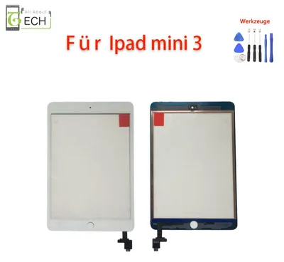Produktbild von Touch Für iPad Mini 3 Touchscreen Glas fordere Scheibe mit IC in Weiß