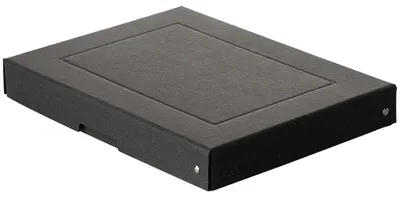 Image de Boîte de rangement noire, format A4, 32 x 24 x 4 cm, avec couvercle, en carton rivetée