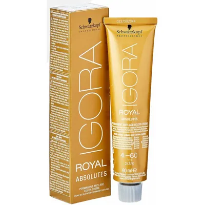 Produktbild von Schwarzkopf Igora Royal Absolutes, Braun, 4-60, Frauen, 60 ml, Alle Haare, Farbspeichernd, Nährend, Glanz