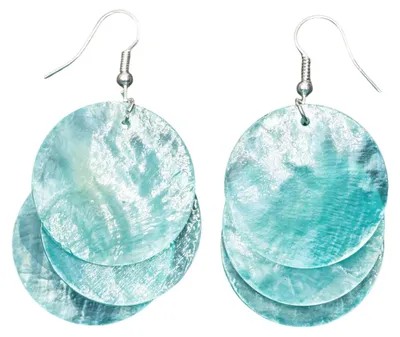 Produktbild von Perlmutt Ohrringe Miniblings Muschel Perlmuttscheiben Hippie Boho blau türkis