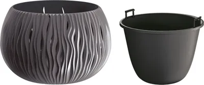 Obrázek produktu pro Květináč 29cm BOWL SANDY DSK290-S433 antracit plastový PROSPERPLAST