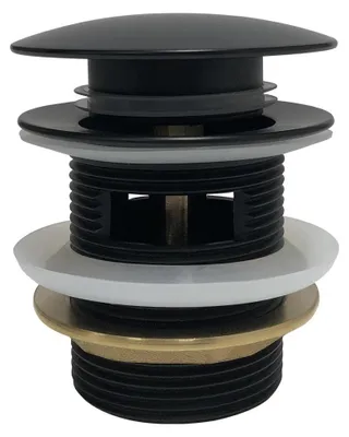 Immagine prodotto di CERANO - Scarico per vasca - click-clack con troppopieno - 6/4" - nero opaco