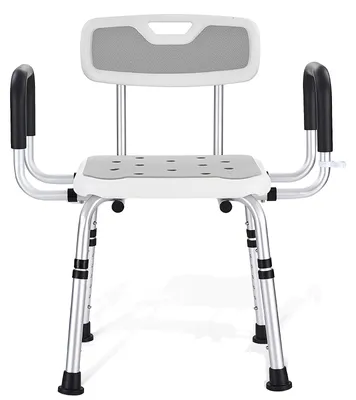 Imagen del producto de Silla de ducha para personas mayores, con anchura ajustable, altura del asiento de 45 cm, ideal para usar en la ducha