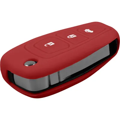 Produktbild von PhoneNatic Silikon Schlüssel Hülle kompatibel mit der Ford Focus (2012) 3-Tasten Fernbedienung in rot Klappschlüssel 3-Key