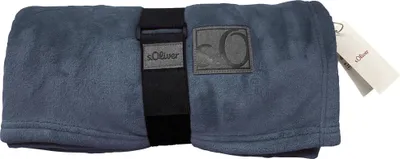 Produktbild von s.Oliver Wohndecke Kuschelsoft dunkelblaue Kunstfaser - ca. 150 x 200 cm