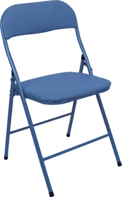 Produktbild von Harbour Housewares Stoffgepolsterter Metallklappstuhl – Blau