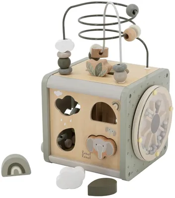 Immagine prodotto di Label Label Cubo delle attività in legno Olive Green - Giocattolo educativo
