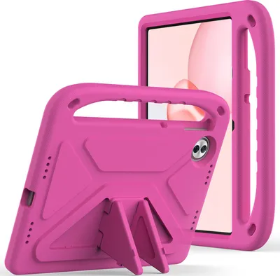 Produktbild von Hülle für Honor Pad 10 2025 12,1 Zoll, Leichte Stoßfeste Eva Kinder Schutzhülle mit Griff und Faltbarem Ständer Rosa
