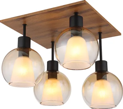 Produktbild von Globo Lighting Deckenleuchte Metall schwarz matt, 4x E27