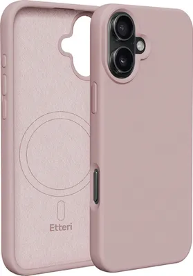 Produktbild von Etteri Silikon-Mag-Hülle für iPhone 16 Plus 6,7 Zoll Handyhüllen Hellrosa