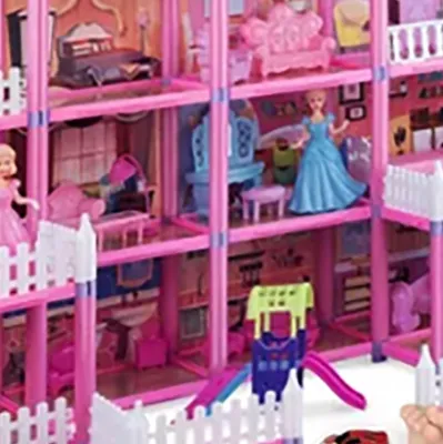 Produktbild von 278-teiliges Puppenhaus-Bauspielzeug, DIY-Montagezubehör, Simulationsschloss-Set für Mädchen