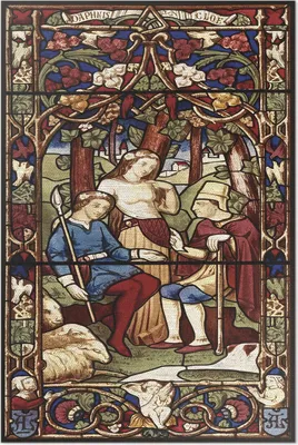 Produktbild von Sir Digby Wyatt Nachahmung gotischer Glasmalerei – Vinyl Fußmatte – 120x180 cm – Rutschfest, Pflegeleicht & Langlebig