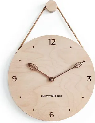 Produktbild von Wanduhr Stilvolle Wanduhr aus Massivholz mit einem Durchmesser von 30 cm