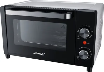 Produktbild von Mini-Backofen mit wirksamer Gehäuseisolation, Pizzatiefe bis Ø 22 cm, Doppel-Glastür, Temperaturregler, 2 Einschubebenen, Backblech, Grillrost