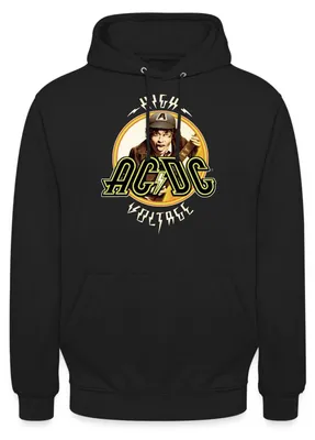Produktbild von Spreadshirt AC/DC Logo High Voltage Angus Young Uni Hoodie, XL, Schwarz