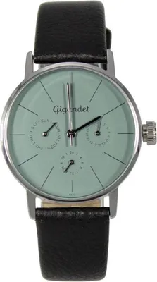 Produktbild von Gigandet Armbanduhr Damen Multifunktion Datum Edelstahl Leder Silber Grün G38-015