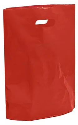 Produktbild von Rote Plastiktüten – 15" x 18" x 3" – 100 Stück