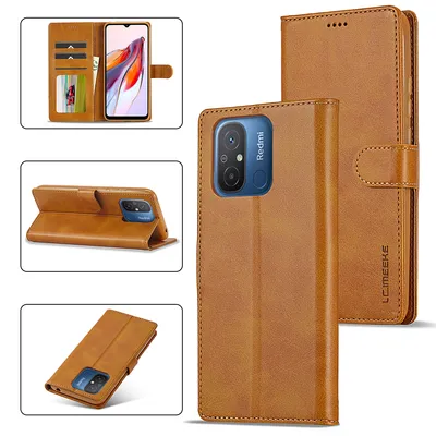 Obrázek produktu pro Pouzdro pro Xiaomi Redmi 12C, kožené flipové pouzdro s magnetickým uzávěrem a stojánkem, ochranné pouzdro Žluť