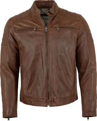 Produktbild von Deercraft - Herren Lederjacke Lammnappa dunkel cognac : 58