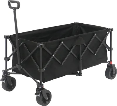Image de Axi Sb141 Chariot De Plage Pliable Noir | Chariot De Transport Avec Barre De Traction, Sangle, Housse, Poche Intérieure Et Porte-Boissons - Pneus En