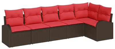 Immagine prodotto di Set Divano da Giardino Marrone polyrattan