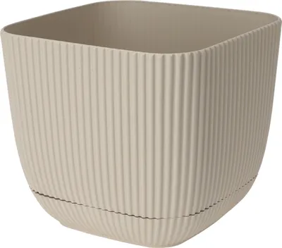 Zdjęcie produktu dla Kwadratowa plastikowa doniczka z podstawą 17 x 19,5 cm