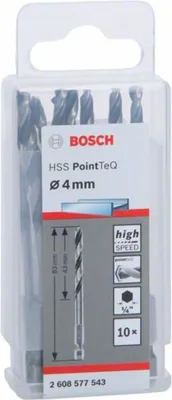 Produktbild von HSS PointTeQ Sechskantbohrer 4,0 mm, 10er-Pack