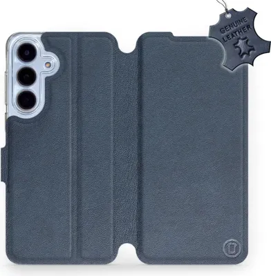 Produktbild von Echtleder Handyhülle für Galaxy S25 FE, Mobiwear Leather, Dunkelblau