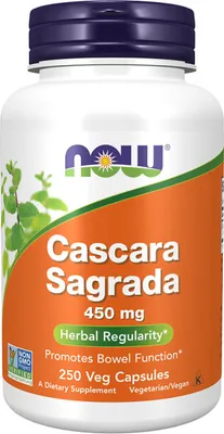 Produktbild von NOW Foods Cascara Sagrada 450 mg – 250 vegane Kapseln