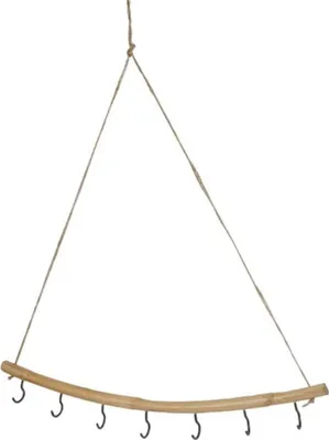 Produktbild von Hängedekoration aus Bambus und Sisal mit 9 Haken, 48 cm breit, Naturprodukt