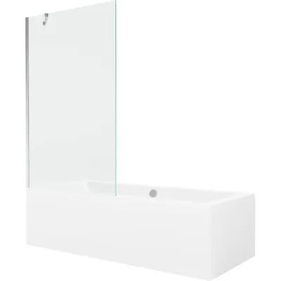 Obrázok produktu pre Mexen Cube obdĺžniková vaňa 180 x 80 cm s obkladom a 1-krídlovou sprchovou zástenou 100 cm, Transparentné, Chrómová - 550518080X