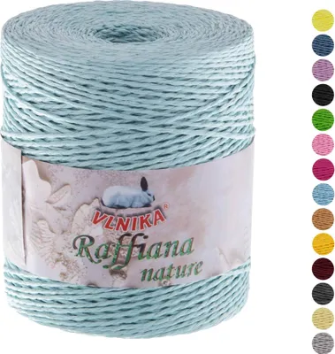 Produktbild von 200g Papiergarn Raffiana Nature zum Häkeln Bastband gezwirnt Farbauswahl