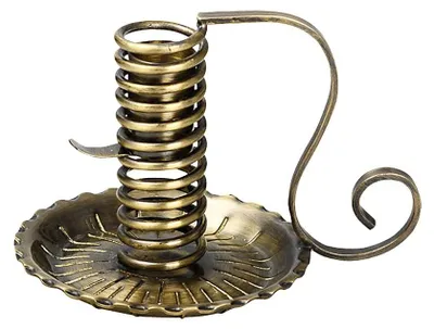Productafbeelding van Spiraalvormige kandelaar, antiek messing, 12 cm