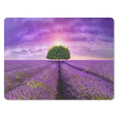 Produktbild von MuchoWow® Mauspad Mousepad Lavendel - Baum - Lila - Wolken 23x19 cm - Mousepads - Maus Mat - Pad - Mausunterlage - Schreibtischunterlage - Mauspad