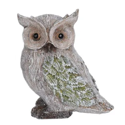 Imagen del producto de Figura de jardín Progarden, búho, fabricada en poliresina de varios colores, con dimensiones de 18 cm x 15 cm x 11 cm