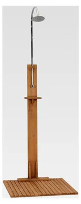 Produktbild von Gartendusche, Pooldusche für den Außenbereich, 75 x 75 x 210 cm, Teakholz, robust
