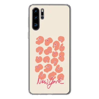 Produktbild von MuchoWow® Handyhülle Schutzhülle Hülle für Huawei P30 Pro Blume - Abstrakt - New York Silikon Softcase Handy Hülle - Schutzdeckel