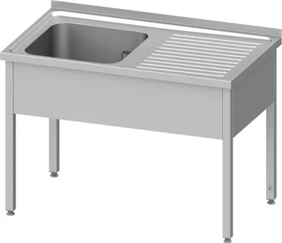 Produktbild von Spültisch ohne Grundboden 1400x600x850 mm, mit einem Becken links, mit Aufkantung, verschweißt