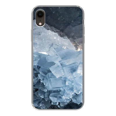 Produktbild von MuchoWow® Handyhülle Schutzhülle Hülle für iPhone XR Naturstein - Kristall - Blau Silikon Softcase Handy Hülle - Schutzdeckel