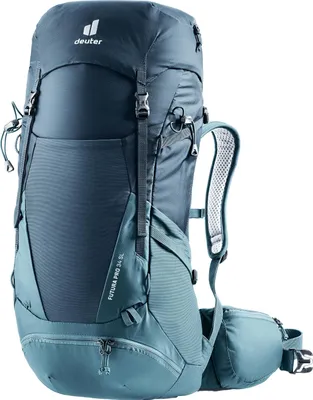 Produktbild von Deuter Futura Pro 34 SL, Oben, Wandern, Bergsteigen, Blau, Unisex, Polyamid, Polyethersulfon (PES), Untere Tasche, Seitentasche