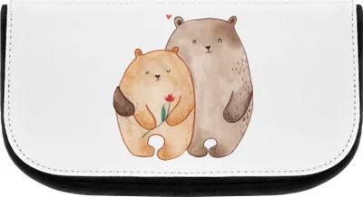 Produktbild von Mr. & Mrs. Panda Kulturbeutel Bären Liebe - Weiß - Geschenk, Verheiratet, Blume, Organizer, Partner, Verknallt, Kuscheln, Make-up Täschchen, Kosmetiktasche, Kulturtasche