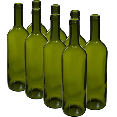 Produktbild von Weinflaschen x8 Glasflaschen ohne Korken Likör Wein Grün BROWIN 750 ml