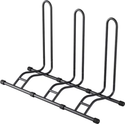 Image de Porte-vélos Bolt Edge pour 3 vélos – Support à vélos autoportant – Réglable et verrouillable – Métal noir – Pour garage, atelier et domicile
