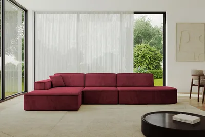 Produktbild von ALTDECOR Ecksofa in L-Form IREA-L2-v4 327x165x77 cm Bordeauxrot Corner Sofa Eckcouch Couch Wohnlandschaft Cauchsofa