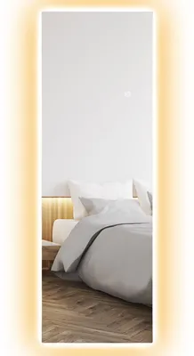 Productafbeelding van HOMCOM Volledige spiegel, 40 x 120 cm, vrijstaand model met LED-verlichting, ook geschikt als wandspiegel