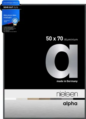 Produktbild von nielsen Aluminium Bilderrahmen Alpha, 50x70 cm, Dunkelgrau Glanz