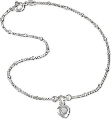 Produktbild von SilberDream Fußkette 25cm Damen 925 Silber Schmuck Herz silber weiß SDF2025W