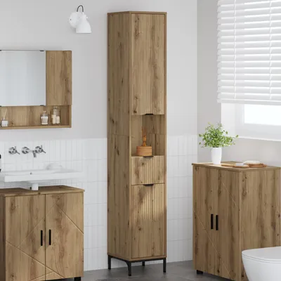 Obrázek produktu pro vidaXL Koupelnová skříňka s úložným prostorem Artisan dub 31,5 x 33 x 190 cm