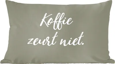 Produktbild von MuchoWow® Zierkissen Sofakissen Wohnzimmer Dekokissen 50x30 cm Kaffee - Humor - Sprichwörter - Kaffee nörgelt nicht - Zitate - Wohnzimmerdekoration - Polster mit Photo