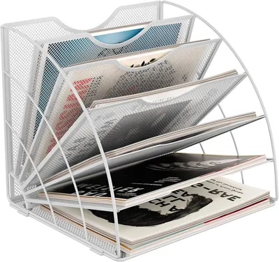 Produktbild von Schreibtisch-Organizer A4, 6 Fächer, Zeitschriftenablage, weiß, für Büro
